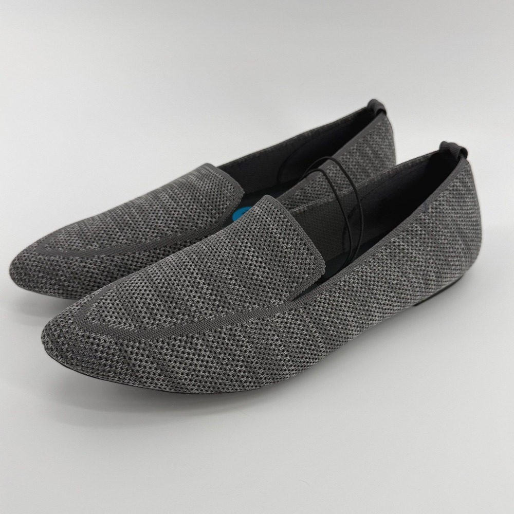 Seychelles Womens Grey Knit‎ Pointed Toe Loafers Memory Foam Flats 10 Wide New